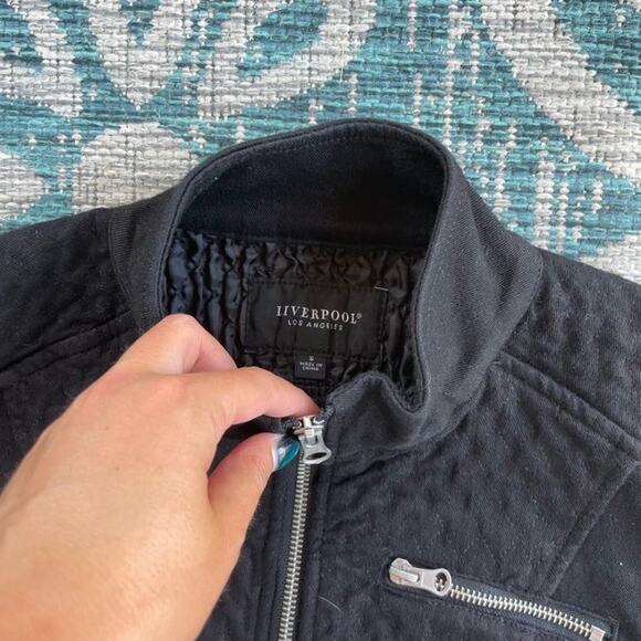 Liverpool Los Angeles Black‎ Quilted Moto Jacket - Size S - Picture 8 of 9